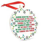 Soccer Round Ceramic Ornament - Jingle All the Way