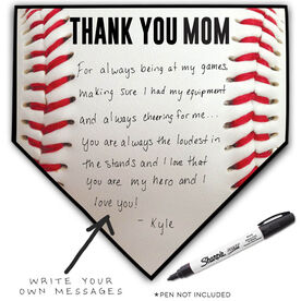 Baseball Home Plate Plaque - Thank You Mom