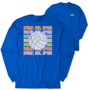 Volleyball Tshirt Long Sleeve - Bump, Set, Spike (Back Design)