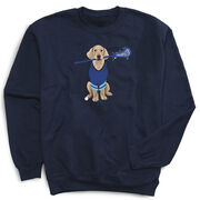 Guys Lacrosse Crewneck Sweatshirt - Laxer the Lacrosse Dog