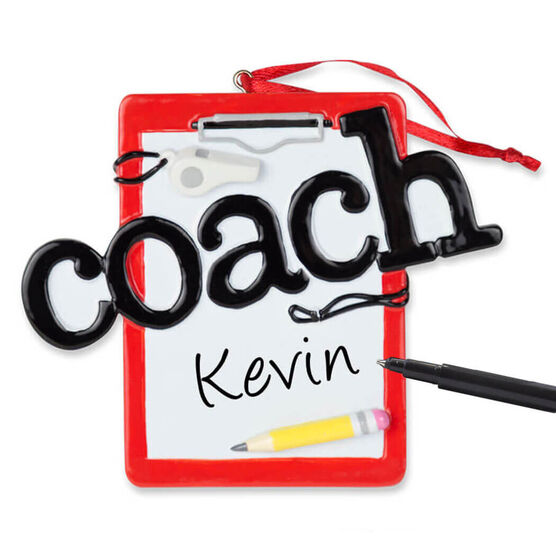 Coach Clipboard Ornament - Ready To Personalize