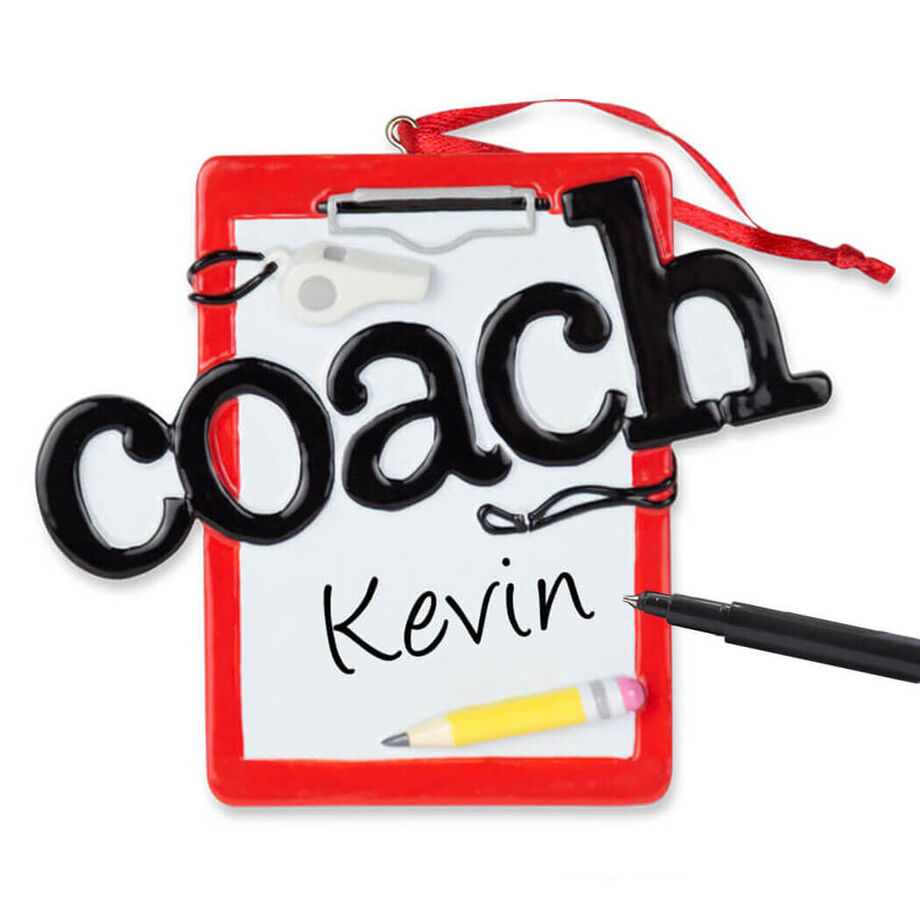 Coach Clipboard Ornament - Ready To Personalize