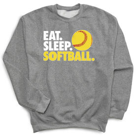 Softball Crewneck Sweatshirt - Eat Sleep Softball