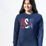 Soccer Tshirt Long Sleeve - USA Patriotic