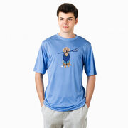 Guys Lacrosse Short Sleeve Performance Tee - Laxer the Lacrosse Dog