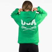 Girls Lacrosse Hooded Sweatshirt - USA Girls Lacrosse (Back Design)