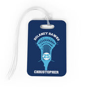 Guys Lacrosse Bag/Luggage Tag - Custom Number Stick Head