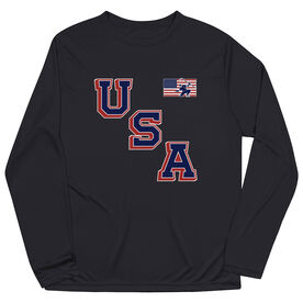 Hockey Long Sleeve Performance Tee - Hockey USA Gold