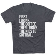 Softball Short Sleeve T-Shirt - Then I Drive The Kids To Softball