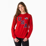 Hockey Tshirt Long Sleeve - Hockey USA Gold