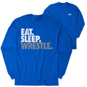 Wrestling Tshirt Long Sleeve - Eat. Sleep. Wrestle (Back Design)