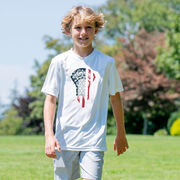 Guys Lacrosse Short Sleeve Performance Tee - Patriotic Stick