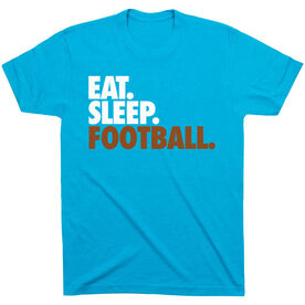 Football T-Shirt Short Sleeve Eat. Sleep. Football. [Youth Medium/Turquoise] - SS