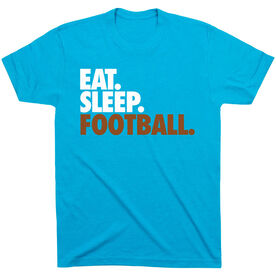 Football T-Shirt Short Sleeve Eat. Sleep. Football. [Adult X-Large/Turquoise] - SS
