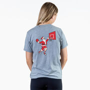 Basketball Short Sleeve T-Shirt - Slam Dunk Santa (Back Design)