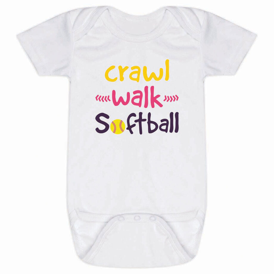 Softball Baby One-Piece - Crawl Walk Softball