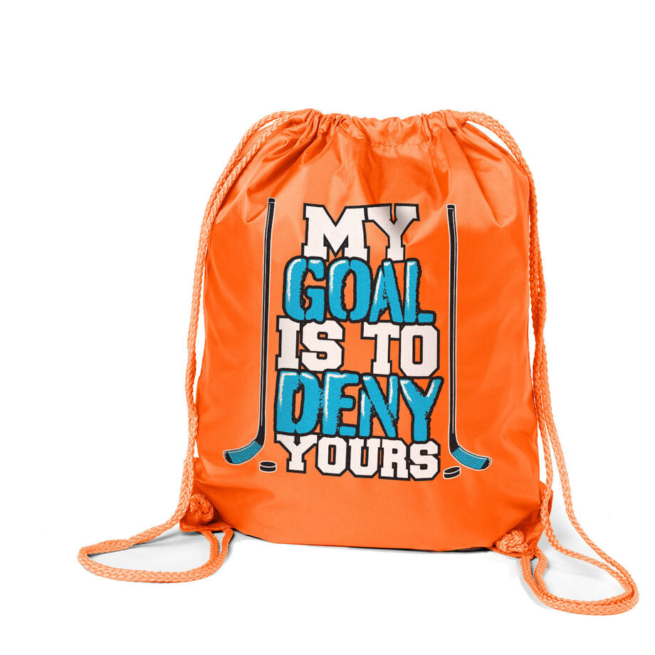Hockey Sport Pack Cinch Sack My Goal Is To Deny Yours (Blue/Black)