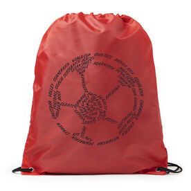 Soccer Drawstring Backpack - Soccer Words