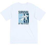 Guys Lacrosse Short Sleeve Performance Tee - Survival of the Fittest