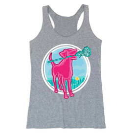 Girls Lacrosse Women's Everyday Tank Top - Lacrosse Dog with Girl Stick