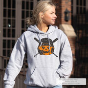 Baseball/Softball Hooded Sweatshirt - Helmet Pumpkin