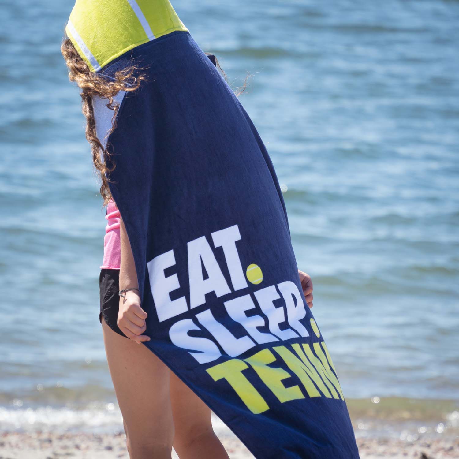 Tennis Beach Towel Seat Cover Eat Sleep Tennis