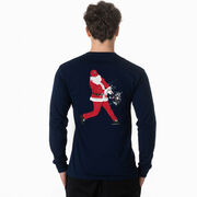 Baseball Tshirt Long Sleeve - Home Run Santa (Back Design)