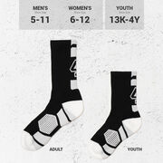 Team Number Woven Mid-Calf Socks - Black