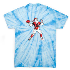 Football Short Sleeve T-Shirt - Touchdown Santa Tie Dye