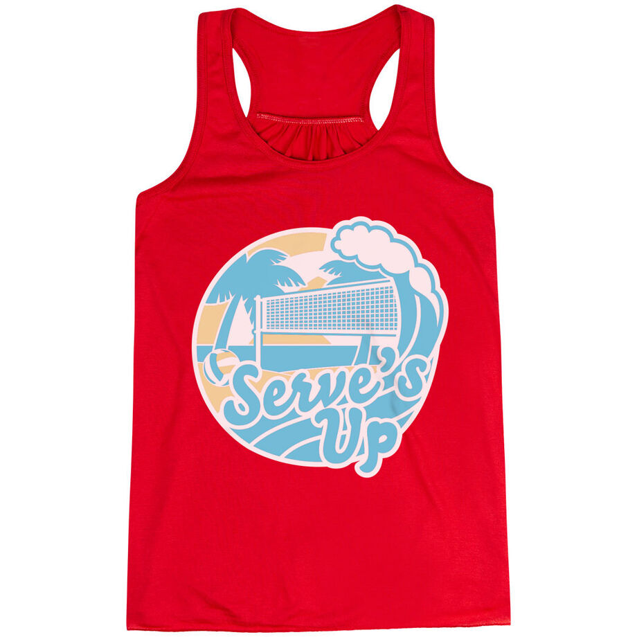 Volleyball Flowy Racerback Tank Top - Serve's Up