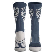 Hockey Woven Mid-Calf Socks - My Goal is to Deny Yours Helmet