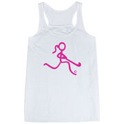 Field Hockey Flowy Racerback Tank Top - Neon Pink Field Hockey Girl