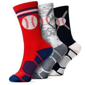 Baseball Woven Mid-Calf Sock Set - Big Fly