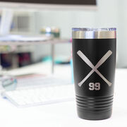 Softball 20 oz. Double Insulated Tumbler - Personalized Crossed Bats