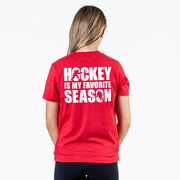 Hockey Short Sleeve T-Shirt - Hockey Is My Favorite Season (Back Design)