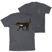 Guys Lacrosse Short Sleeve T-Shirt - Max The Lax Dog (Back Design)