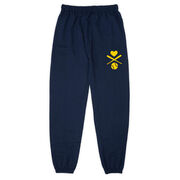 Softball Fleece Sweatpants - Crossed Softball Bats