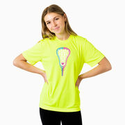 Girls Lacrosse Short Sleeve Performance Tee - Lacrosse Stick Heart