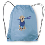 Guys Lacrosse Drawstring Backpack - Laxer the Lacrosse Dog