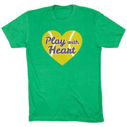 Tennis Tshirt Short Sleeve Play With Heart in Purple Glitter