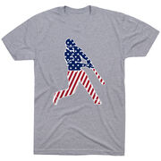 Baseball T-Shirt Short Sleeve - Baseball Stars and Stripes Player