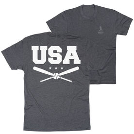 Baseball Short Sleeve T-Shirt - USA (Back Design)