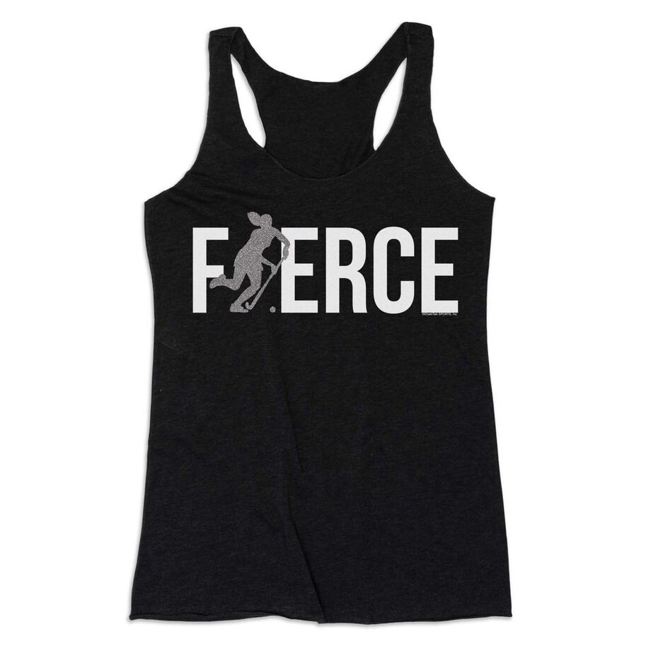 Field Hockey Women's Everyday Tank Top - Fierce Field Hockey Girl with Silver Glitter