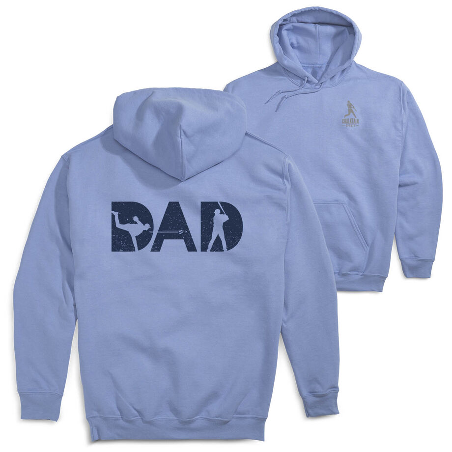 Baseball Hooded Sweatshirt - Baseball Dad Silhouette (Back Design)