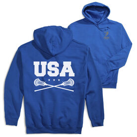 Guys Lacrosse Hooded Sweatshirt - USA Lacrosse (Back Design)