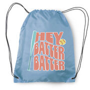 Softball Drawstring Backpack - Hey Batter Batter