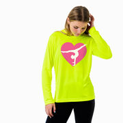 Gymnastics Long Sleeve Performance Tee - Gymnast Heart