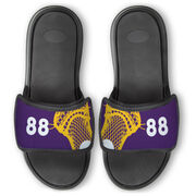 Guys Lacrosse Repwell&reg; Slide Sandals - Stick and Number Reflected