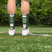 Team Number Woven Mid-Calf Socks - Green