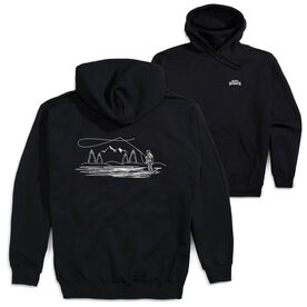 Fly Fishing Hooded Sweatshirt - Fly Fishing Sketch (Back Design)